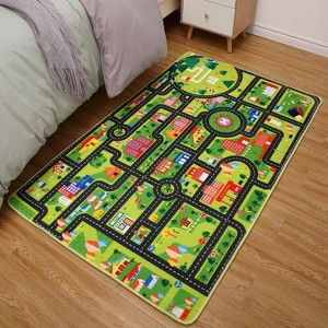 Kids Carpet, City Traffic Road Carpet, Super Soft, Non-Slip, Learning Exercise Mat / Puzzle Car Carpet, Bedroom / Kids Room / Playroom - 1 of 4