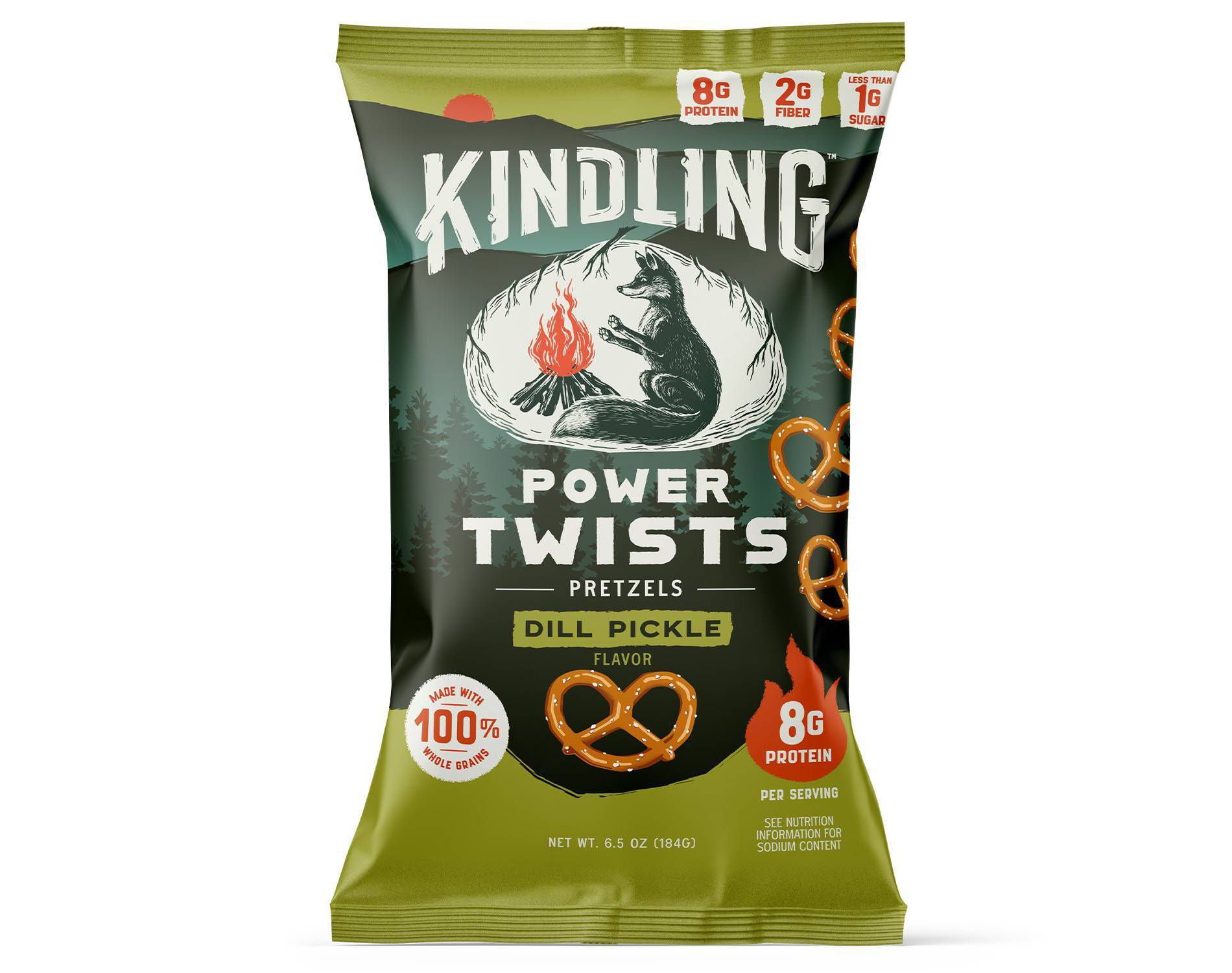 Kindling Power Twists Dill Pickle Pretzels - 6.5oz
