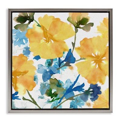 Stupell Industries Yellow & Blue Hibiscus, 25" x 25"
