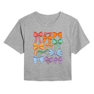 Women's - Instant Message - Pride Coquette Bows Cropped Graphic T-Shirt - 1 of 4
