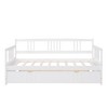 Twin Size Daybed Wood Bed with Twin Size Trundle, Wood Twin Size Kids Bed Frame with Fence, Twin Platform Bed for Living Room, No Box Spring Needed - 4 of 4
