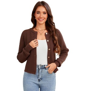 Coolmee Women Chunky Cardigan Sweaters Fashion Fall Fashion Button Up Long Sleeve Knit Sweater Outfits - 1 of 4