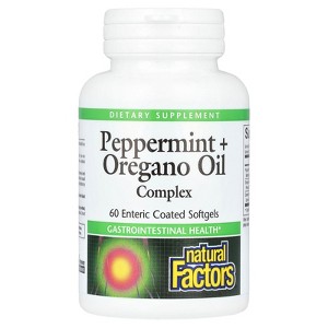 Natural Factors Peppermint + Oregano Oil Complex, 60 Enteric Coated Softgels - 1 of 2