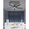 TALOYA 52 in. Indoor Black LED Ceiling Fan with Light and Remote, Reversible Quiet DC Motor, 3 Color Light Kit - 4 of 4