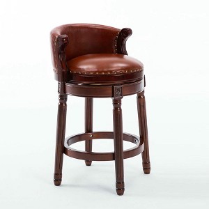 Resenkos Counter Bar Stools, Counter Stool,360 Degree Swivel Bar Height Chair with Backs for Home Kitchen Counter(Brown 1pc) - 1 of 4