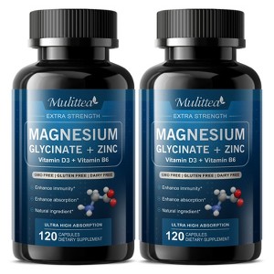 Magnesium Glycinate 500mg with Zinc, Vitamin D3+ Vitamin B6, Enhance Immunity - 1 of 4
