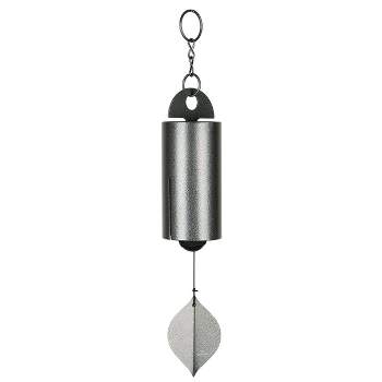 Woodstock Wind Chimes Signature Collection, Heroic Windbell, Medium, 24'' Antique Silver Wind Bell HWMAS