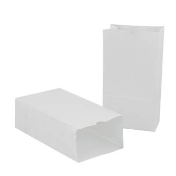 Paper Grocery Bags - 6 x 3 5/8 x 11, #6, White