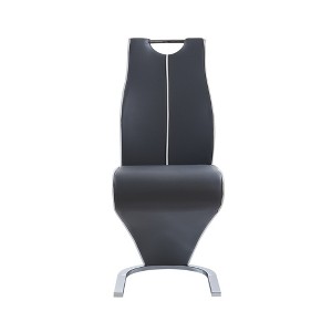 HomeRoots Set of Two Gray White and Silver Upholstered Dining Side Chairs - 1 of 4