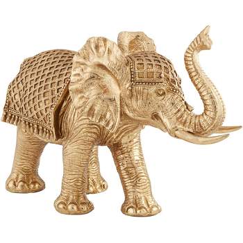 Kensington Hill Walking Elephant 12 3/4" High Gold Sculpture