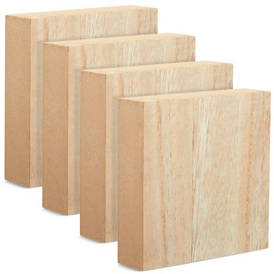 Bright Creations 4 Pack Unfinished Wood Blocks for Crafting, Wall  Decorations, MDF Wooden Squares 1 Inch Thick for DIY Projects, Art Classes,  5x5 In
