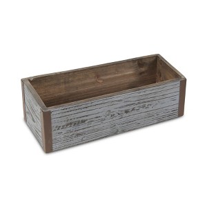Cheung's Fiorel Rectangular Gray Wood Planter - Small - 1 of 4