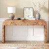 60" Burl Wood Veneer Console Table With 2 Drawers,Rectangular Minimalist Entryway Table for Living Room Hallway,Modern Sofa Table-Coolbibila - 2 of 4