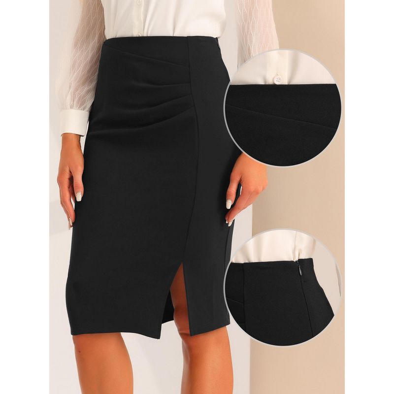 Allegra K Women's Office Elastic High Waist Bodycon Hip-Wrapped Pencil Skirts, 2 of 6