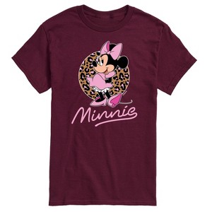 Men's - Disney - Minnie Mouse Leopard Print Logo Short Sleeve Graphic T-Shirt - 1 of 4