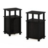 Furinno 2PCS Mid-Century 3-Tier Sofa Side Telephone Table Nightstand Accent End Table w/Storage Cabinet&Open Display Bookshelf,Espresso/Black - 3 of 4