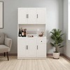 71" Tall Kitchen Pantry Cabinet with Microwave Countertop, Freestanding Hutch Storage Cabinet with 6 Doors, Drawer & Adjustable Shelves - 2 of 4