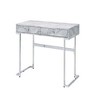 Royal Hampton Writing Desk with 2 Drawers and Faux Marble Top, Gray - 3 of 4