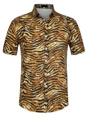 Subliminator Tiger Print Men's Shirt, L