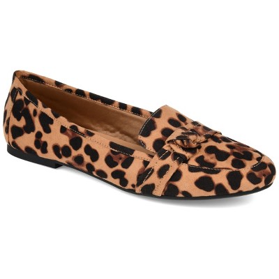 Journee Collection Womens Marci Slip On Round Toe Loafer Flats Leopard ...