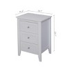 INFURNIC Nightstands 3 Drawer Nightstand with Storage and Wooden Bedside Table for Bedroom Living Room, White, 18.11"*15.55"*25.98" - 4 of 4