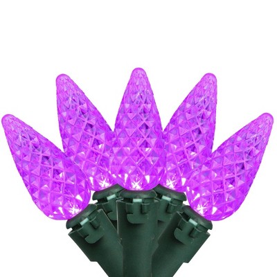 Brite Star 70ct C6 LED Faceted String Lights Purple - 22.6' Green Wire