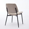 DOMETOUR Dining Chairs Set of 2 Linen Chair with Walnut Bentwood Back Upholstered Seat Metal Legs for Kitchen Dining Room - 4 of 4