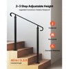 VEVOR Handrails for Outdoor Steps, 2-3 Step Adjustable Height, Carbon Steel Transitional Handrail with Installation Kit, Exterior Hand Railing, Black - 4 of 4