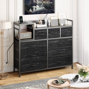 Whizmax Dresser for Bedroom with 9 Drawer, TV Stand with Charging Station, Fabric Chest of Drawers for Bedroom Dresser for Modern Design - 1 of 4