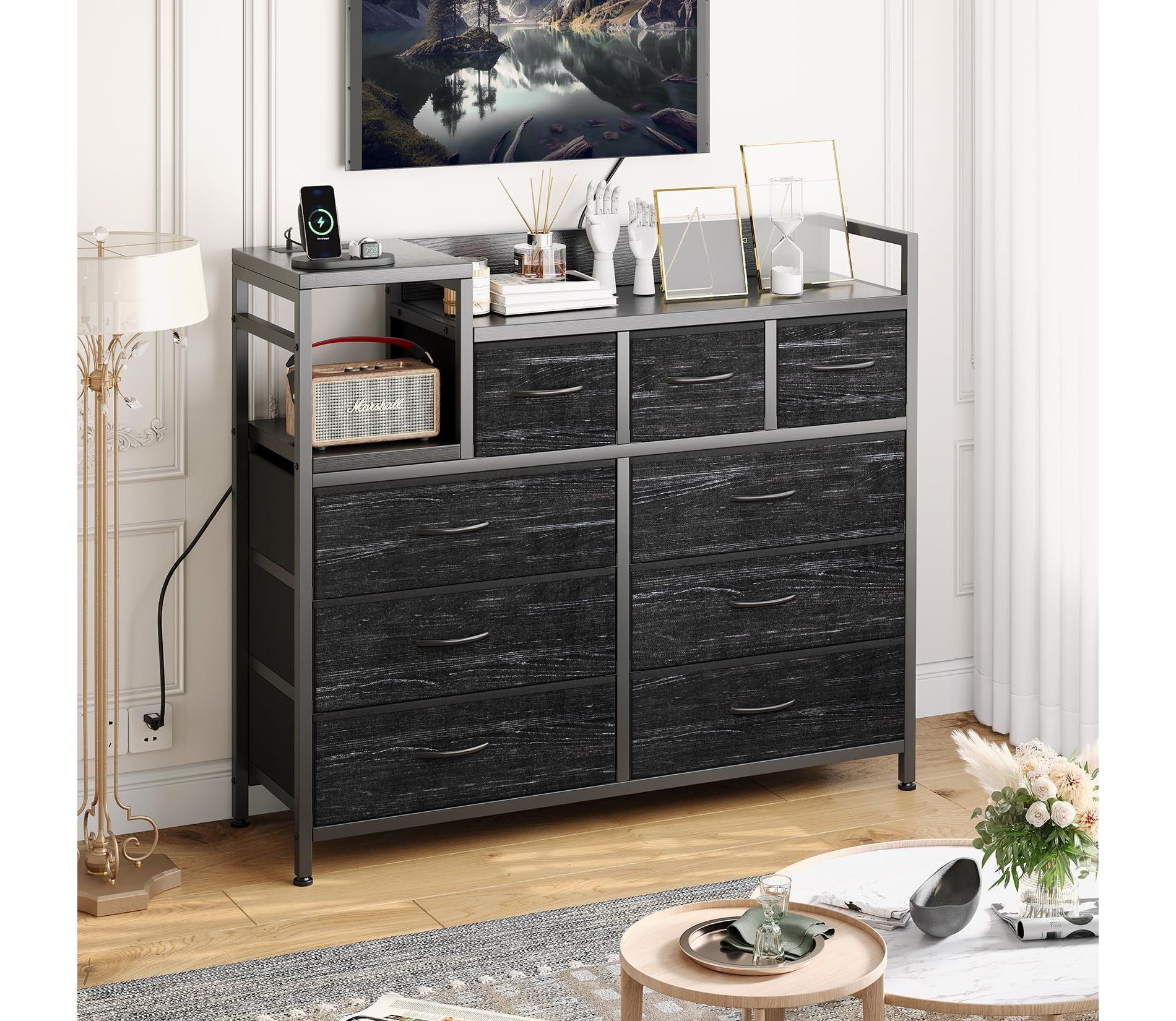 ODK Dresser for Bedroom with 8 Fabric Drawers, Dresser of Drawers for Storage and Organization, Sturdy TV Stand, for Living Room/Closet/Hallway