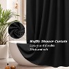 LunaLulinlk Black Waffle Textured Fabric Shower Curtain - 3 of 4