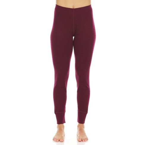 Minus33 Merino Wool Midweight - Franconia Women's Base Layer Bottom 100%  Merino Wool Burgundy XXL