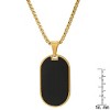 Steeltime 24" 18k gold plated stainless steel and black carbon fiber dog tag pendant - 3 of 4