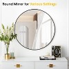 Round Wall Mirror with Metal Frame, Circular Decorative Mirror for Bathroom, Entryway, Living Room, and Dining Room ¨C Easy to Hang and Install - 3 of 4