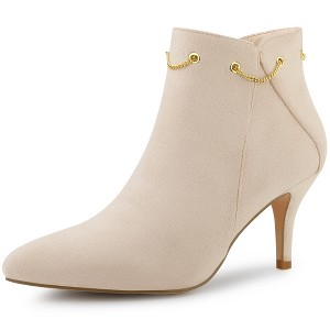 Allegra K Women's Pointed Toe Side Zip Stiletto Heel Ankle Booties - 1 of 4