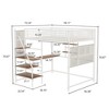 Bellemave Full size loft metal bed with white for bedroom and dormitory, with built-in charging station,Suitable for teenagers, white - 2 of 4