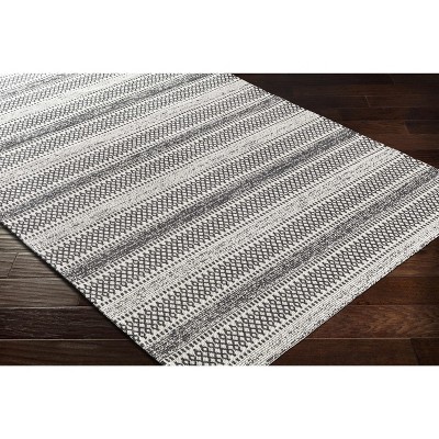 Planada Black and Cream Flatwoven Cotton 5' x 7' Area Rug