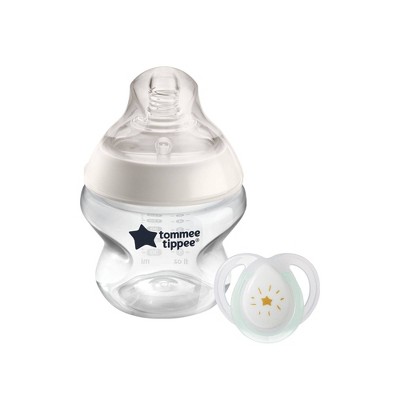 Image of Tommee Tippee Closer to Nature Baby Bottle with Pacifier 0-2m - 5oz