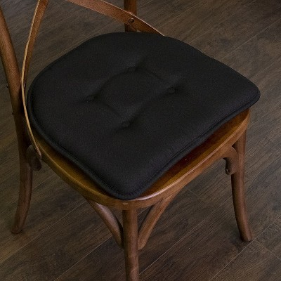 Black Memory Foam U-Shaped Chair Cushions Set of 6