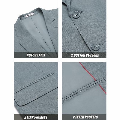 Мужские куртки COOFANDY Mens Linen Casual Blazer Slim Fit Sport Coat Two Button Summer Suit Jacket Lightweight Business Sport Jacket Navy XXL — фото 5