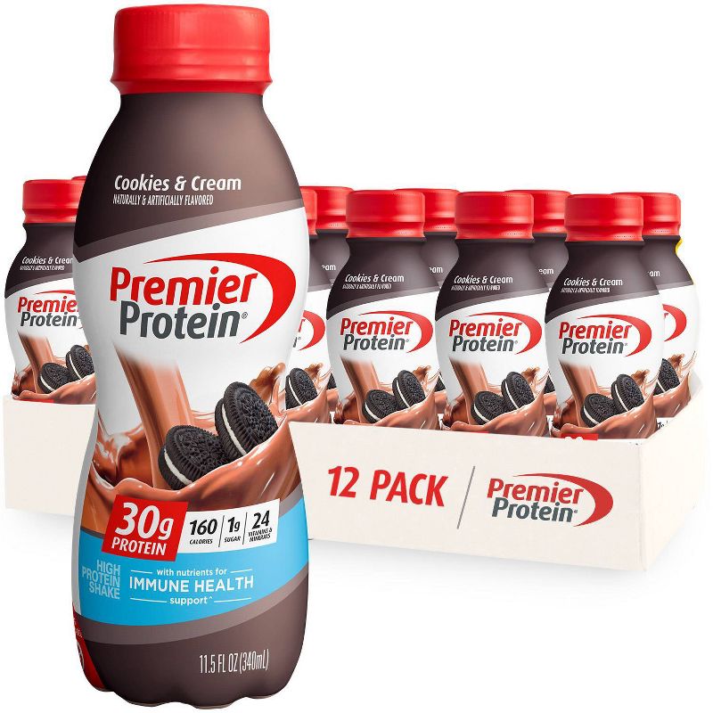 Premier Protein Nutritional Shake - Cookies &#38; Cream - 11.5 fl oz/12pk, 1 of 6