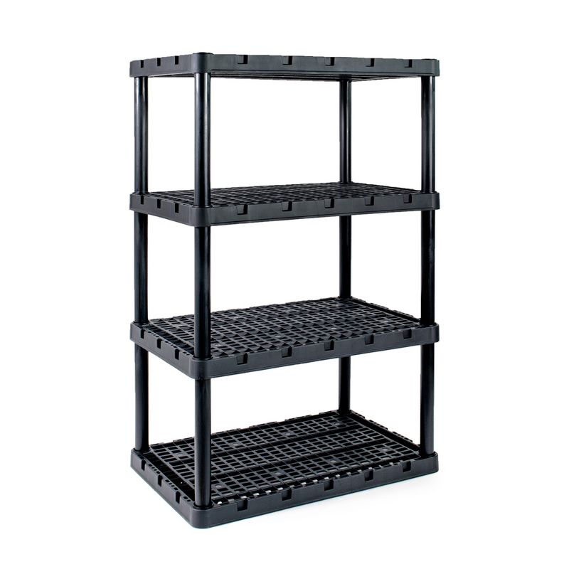 Gracious Living 4 Shelf Knect-A-Shelf Ventilated Light Duty Storage Unit, Black, 1 of 7