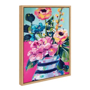 Kate & Laurel All Things Decor 18"x24" Sylvie Miss Mabel's Summer Bouquet by Rachel Christopoulos: Modern Botanical Wall Canvas - 1 of 4