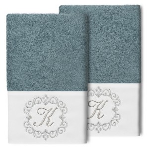 Linum Home Textiles 100% Turkish Cotton MONICA 2PC Embellished Hand Towel Set - 1 of 1