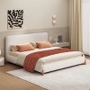 Platform Bed with Boucle Upholstered Headboard, Modern Minimalist Design Bed, Bed with Soft Textured Fabric and Wood Frame-Baofuwish - 3 of 4