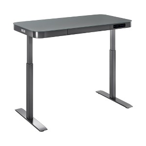 Seville Classics airLIFT 48" Tempered Glass Top Desk with Drawer - 1 of 4