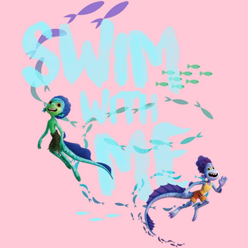 Girl's Luca Swim With Me Sea Monsters T-Shirt, 2 of 5