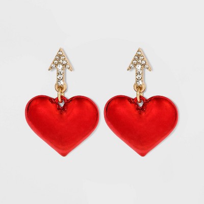 SUGARFIX by BaubleBar Metallic Cupid's Heart Drop Earrings