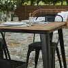 Merrick Lane Indoor/Outdoor Dining Table with Umbrella Hole, 30" x 60" All Weather Poly Resin Top and Steel Base - 4 of 4