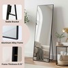 MAYEERTY Aluminum Full-Length Mirror 56x18in, Black, Right Angle, Tempered Glass, With Stand - 4 of 4